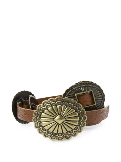 The Great Embossed Concho Belt In Brown