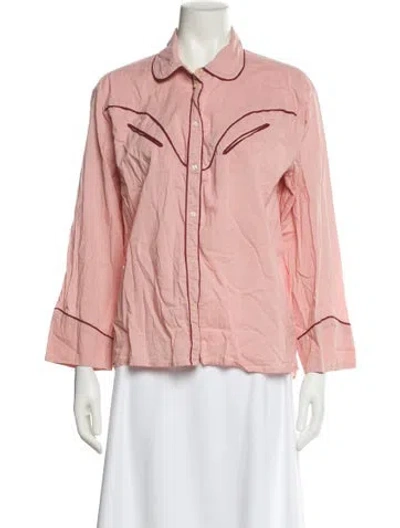 Pre-owned The Great Embroidered Accent Pajamas In Pink