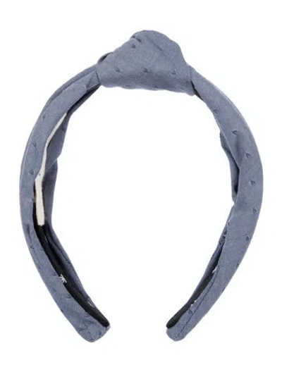 Pre-owned The Great Embroidered Hairband In Blue