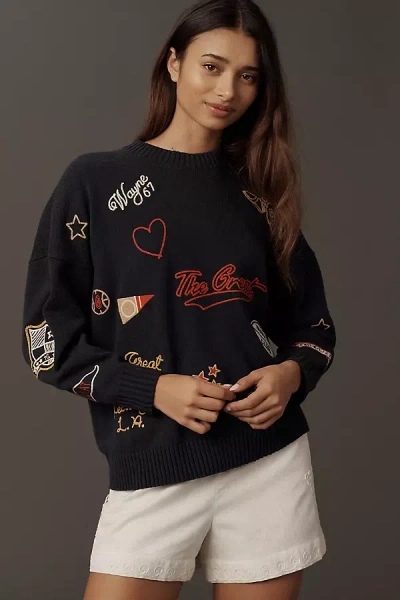 The Great Embroidered Sweater In Blue