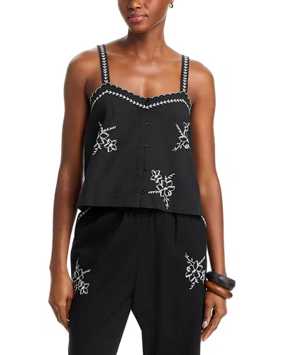 The Great Embroidered Tank In Black