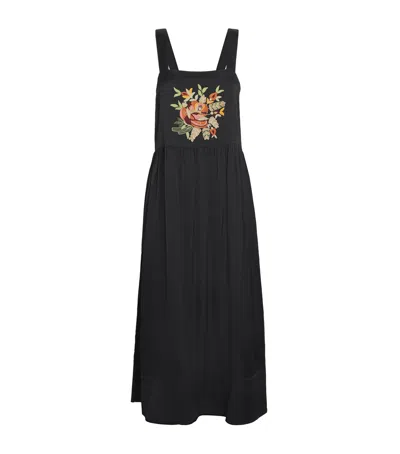 The Great Embroidered The Day Midi Dress In Black