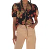 The Great The Fairway Top Cabbage Rose Print In Multi