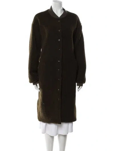 Pre-owned The Great Faux Fur Coat In Green