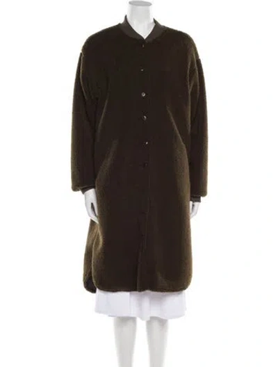 Pre-owned The Great Faux Fur Coat In Green