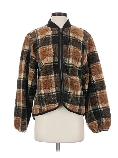 Pre-owned The Great Faux Fur Jacket In Brown