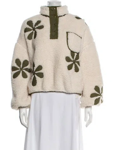 Pre-owned The Great Faux Fur Printed Evening Jacket In Neutral