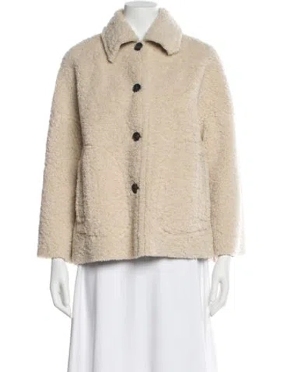 Pre-owned The Great Faux Shearling Faux Fur Jacket In Neutral