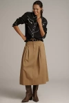 The Great Field Midi Skirt In Brown