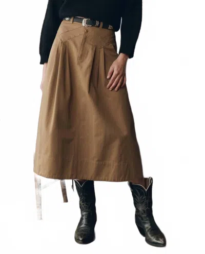 The Great Field Midi Skirt In Brown