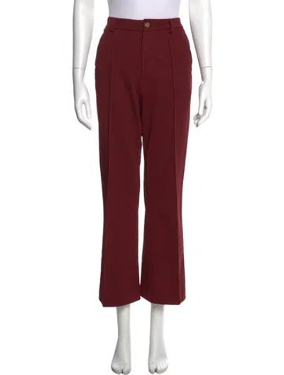 Pre-owned The Great Flared Pants In Burgundy