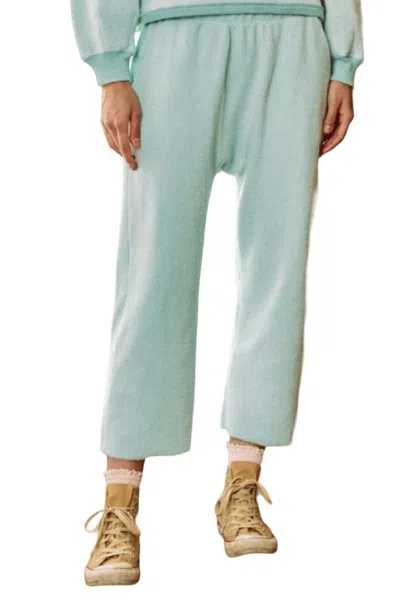 The Great Fleece Pajama Sweatpant In Pale Aqua In Multi