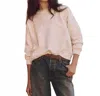 The Great Floral Applique Teammate Sweatshirt In Washed White In Pink