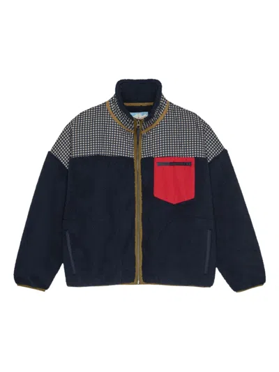 The Great Floral-pattern-detail Chest-pocket Jacket In Blue