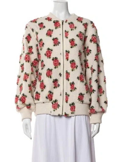 Pre-owned The Great Floral Print Bomber Jacket In Neutrals