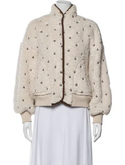 Pre-owned The Great Floral Print Bomber Jacket In Neutrals