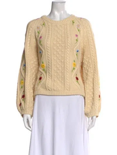 Pre-owned The Great Floral Print Crew Neck Sweater In Neutral