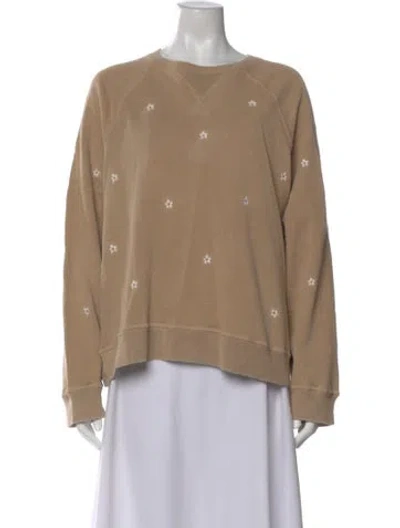 Pre-owned The Great Floral Print Crew Neck Sweater In Neutral