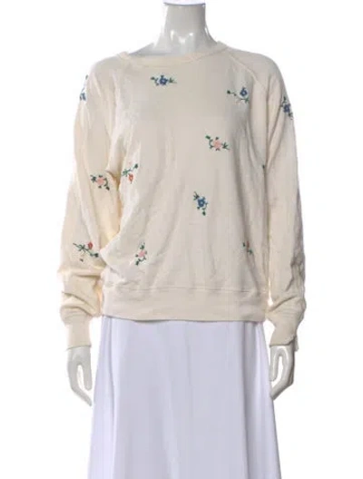 Pre-owned The Great Floral Print Crew Neck Sweater In Neutral