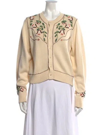 Pre-owned The Great Floral Print Crew Neck Sweater In Neutral