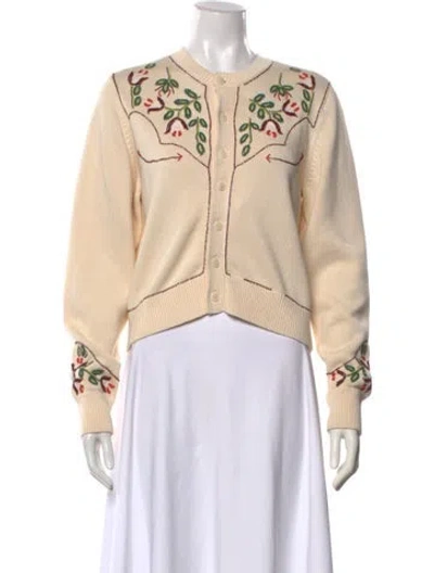 Pre-owned The Great Floral Print Crew Neck Sweater In Neutrals