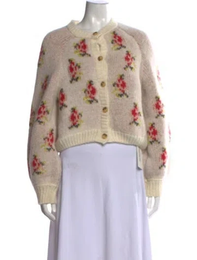 Pre-owned The Great Floral Print Crew Neck Sweater In Neutrals
