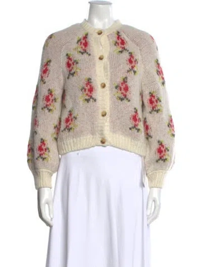 Pre-owned The Great Floral Print Crew Neck Sweater In Neutrals