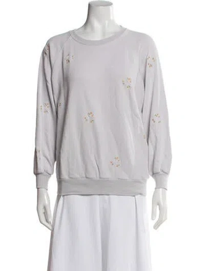 Pre-owned The Great Floral Print Crew Neck Sweatshirt In Grey