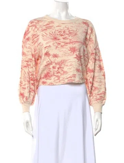 Pre-owned The Great Floral Print Crew Neck Sweatshirt In Neutral
