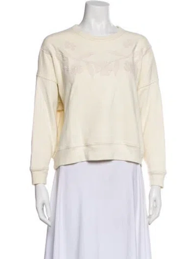 Pre-owned The Great Floral Print Crew Neck Sweatshirt In Neutral