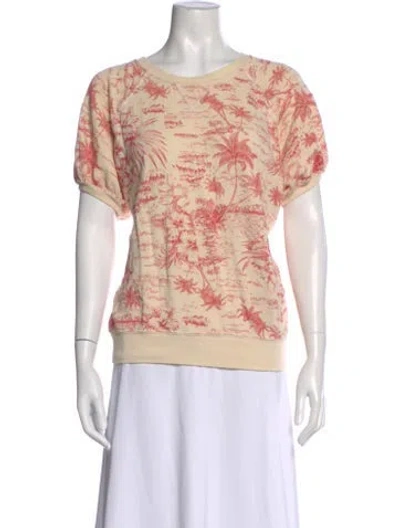 Pre-owned The Great Floral Print Crew Neck Sweatshirt In Neutral