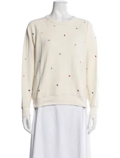 Pre-owned The Great Floral Print Crew Neck Sweatshirt In Neutrals