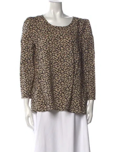 Pre-owned The Great Floral Print Crew Neck Top In Neutral