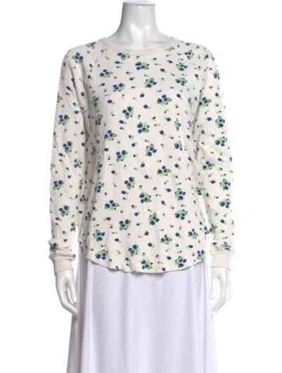 Pre-owned The Great Floral Print Crew Neck Top In Neutrals