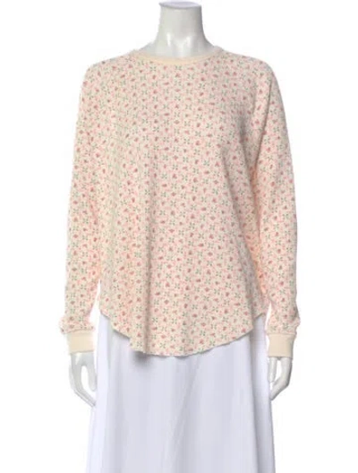 Pre-owned The Great Floral Print Crew Neck Top In Pink