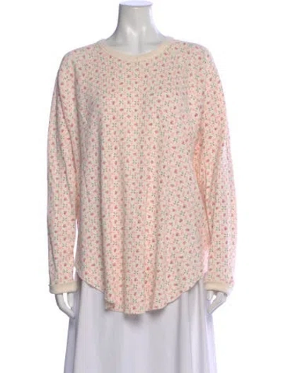 Pre-owned The Great Floral Print Crew Neck Top In Pink