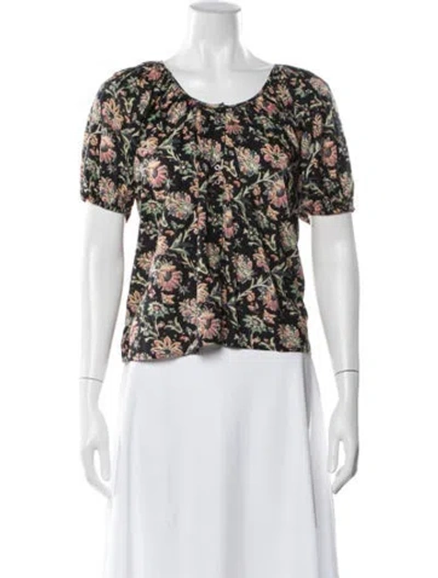 Pre-owned The Great Floral Print Crew Neck Top W/ Tags In White