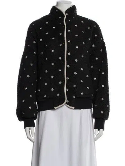 Pre-owned The Great Floral Print Jacket In Black
