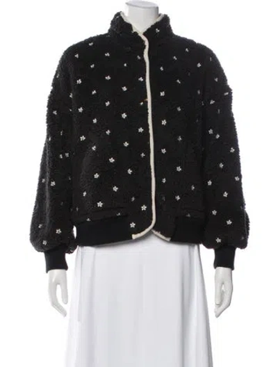 Pre-owned The Great Floral Print Jacket In Black