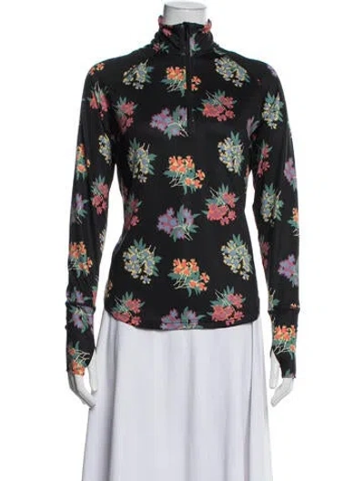 Pre-owned The Great Floral Print Jacket In Black