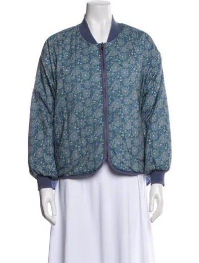 Pre-owned The Great Floral Print Jacket In Blue
