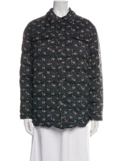 Pre-owned The Great Floral Print Jacket In Blue