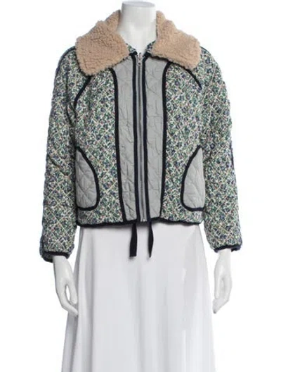 Pre-owned The Great Floral Print Jacket In Blue/green/white