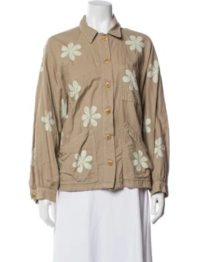 Pre-owned The Great Floral Print Jacket In Neutral