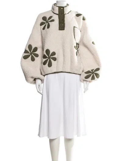 Pre-owned The Great Floral Print Jacket In Neutrals