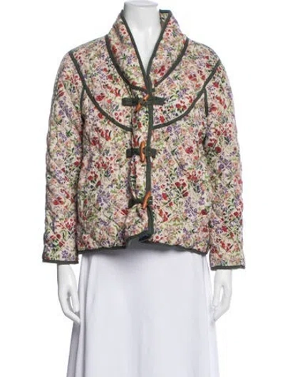 Pre-owned The Great Floral Print Jacket In Purple