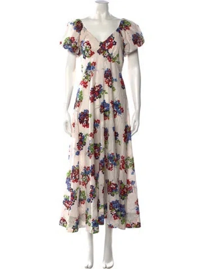 Pre-owned The Great Floral Print Long Dress In Multi