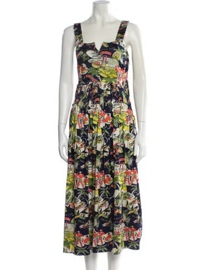 Pre-owned The Great Floral Print Long Dress In Multi