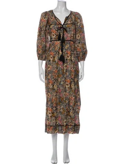 Pre-owned The Great Floral Print Long Dress In Multi