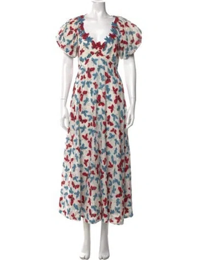Pre-owned The Great Floral Print Long Dress In Multi
